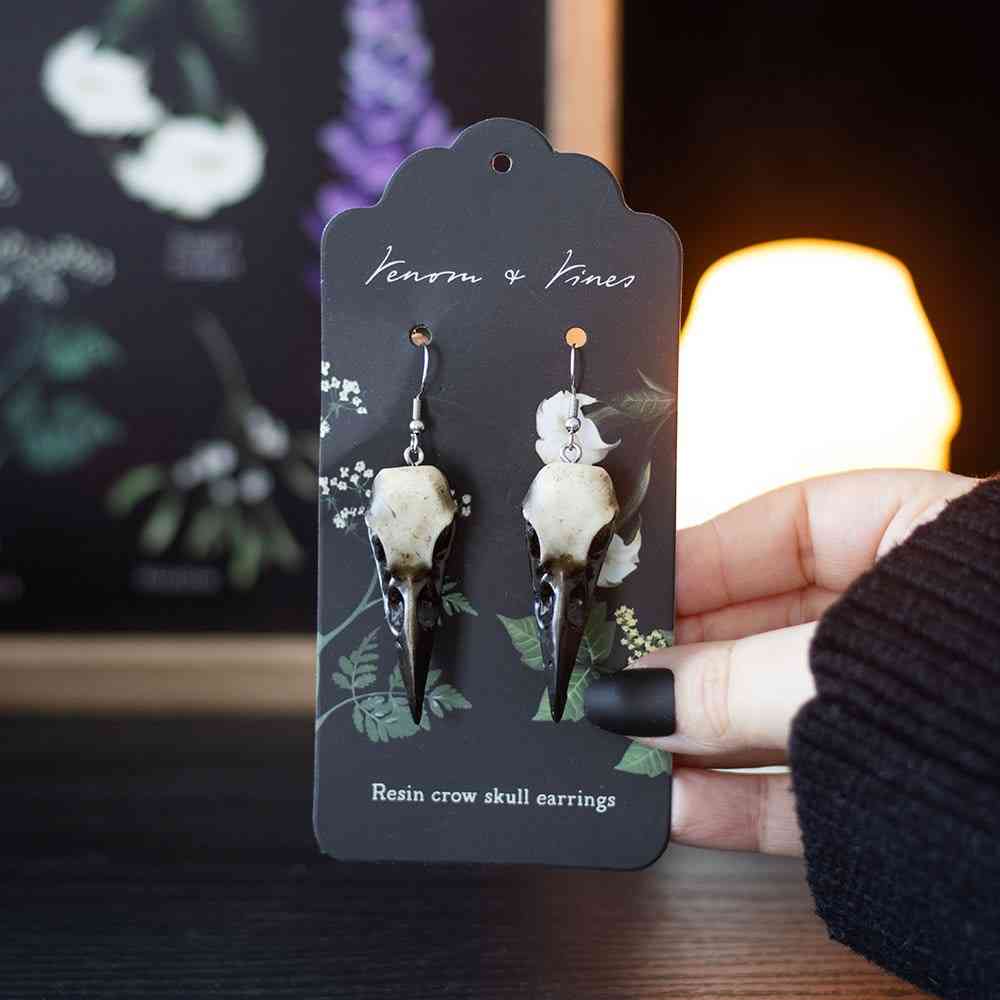Something Different - Resin Crow Skull Des boucles d'oreilles - Multicolore